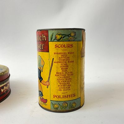 Vintage Old Dutch Cleanser Can & French Lithograph Tin