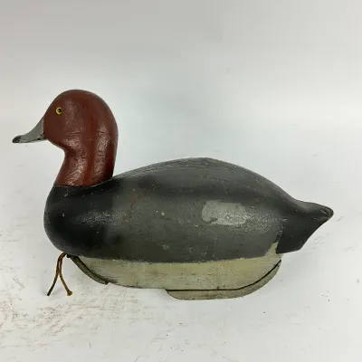 3657 Vintage Hand-Carved Wooden Duck Decoy – Working Waterfowl Style