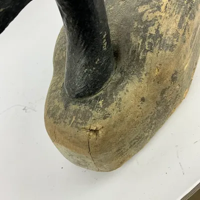 3651 Vintage Hand-Carved Canada Goose Hunting Decoy – Weathered Paint