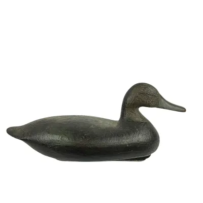 3656 Vintage Hand-Carved Wooden Duck Decoy – Mid-Century American Waterfowl Style