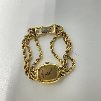 3017 Vintage Baume & Mercier 14K Yellow Gold Ladies Rope Bracelet Watch – 23.7g