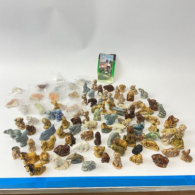 Large Collection of Vintage Wade England Red Rose Tea Whimsies