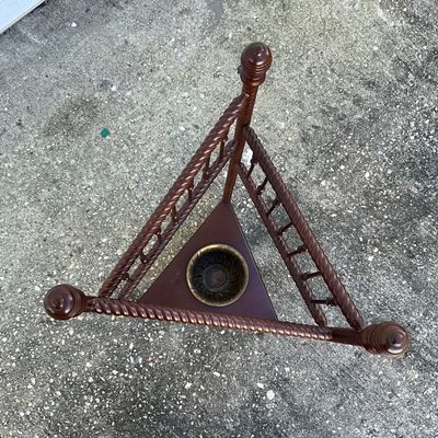 3701 Vintage Wooden Umbrella Stand with Three Walking Canes