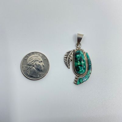 Zuni Sterling Silver & Turquoise Pendant by John Duran
