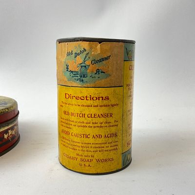 Vintage Old Dutch Cleanser Can & French Lithograph Tin