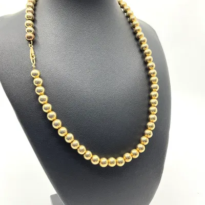 3001 14K Yellow Gold 6mm Beaded Necklace – 16" – 14.0 Grams