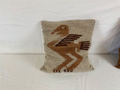Vintage Handwoven Andean Wool Throw Pillows - Set of 3
