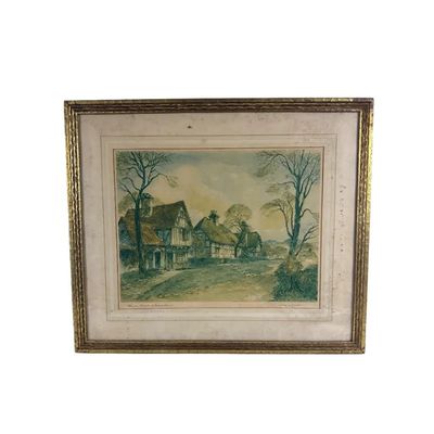 Francis Wheatley "Cries of London" Plate II Framed Engraving And Eugene Delatre "Maisons Rurales de Normandie" Etching