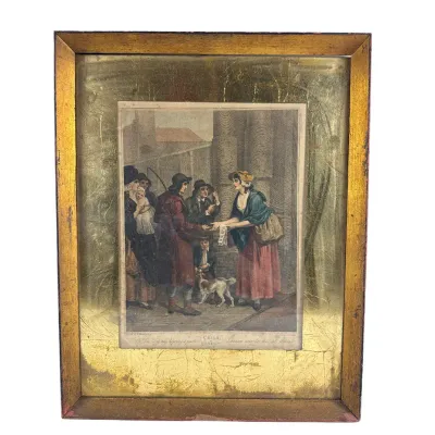 Francis Wheatley "Cries of London" Plate II Framed Engraving And Eugene Delatre "Maisons Rurales de Normandie" Etching