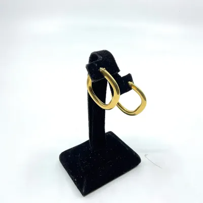 3011 18K Yellow Gold Rounded Square Hoop Earrings – 7.5g
