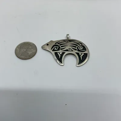 3043 Vintage Navajo Sterling Silver Overlay Bear Pendant – Rising Sun Hallmark