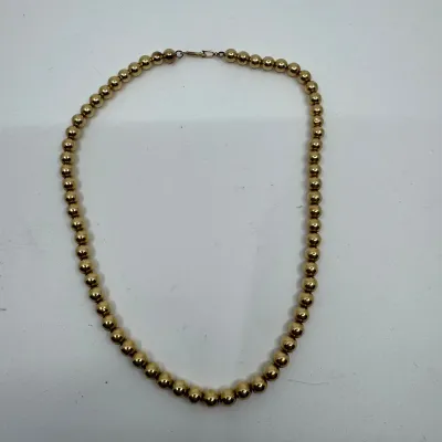 3001 14K Yellow Gold 6mm Beaded Necklace – 16" – 14.0 Grams