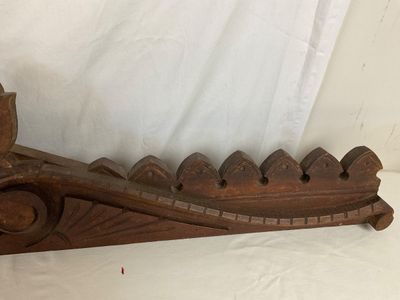 Antique Hand-Carved Oak Architectural Pediment / Furniture Crown