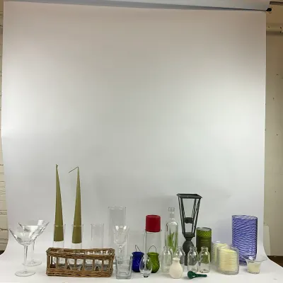3628 Large Glass Home Décor & Candleholder Lot with Lantern