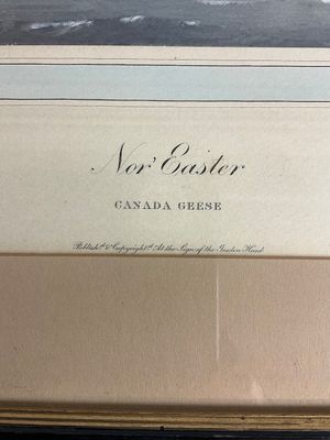 1934 Signed J.D. Knap Print "Nor' Easter Canada Geese" Limited Edition 86/260