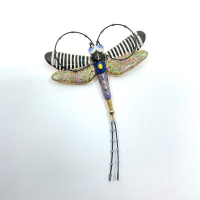 Erh-Ping Tsai for Jewelry 10 Whimsical Ceramic Dragonfly Brooch Pin