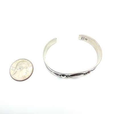 Edison Sandy Smith Sterling Silver Native American Style Cuff Bracelet