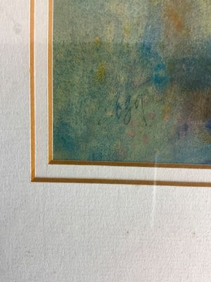Framed Watercolor Floral Painting Signed Noga, Frame