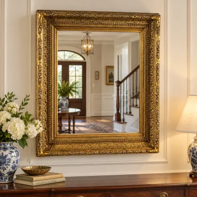 3716 Antique Style Gilt-wood Wall Mirror