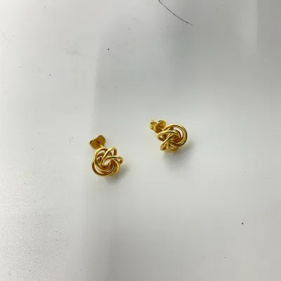 3015 14K Yellow Gold Love Knot Pierced Earrings – 3.3g