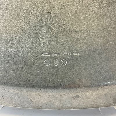 Wilton Armetale Pewter Oval Serving Tray with Shell Handles