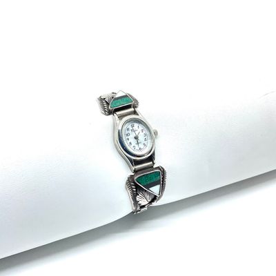 Nadia Quartz Watch with Native American Sterling Silver Inlay Band