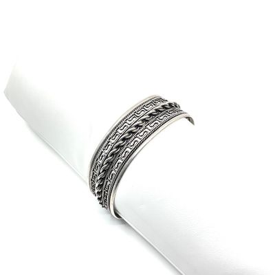 Vintage 1000 Fine Silver Filigree Cuff Bracelet