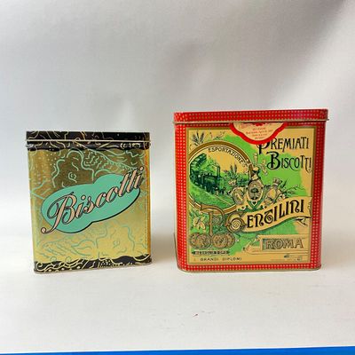 Vintage Italian Biscotti Tins - P. Gentilini Roma & La Tempesta