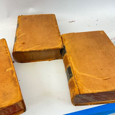 Antique Bancroft's Works Leather Bound Books & Vintage Poetry Collection