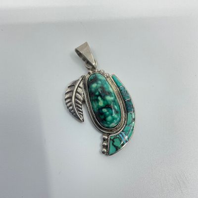 Zuni Sterling Silver & Turquoise Pendant by John Duran
