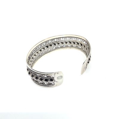 Vintage 1000 Fine Silver Filigree Cuff Bracelet