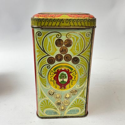 Vintage Droste's Cocoa Tin & La Coupole Red Metal Tin - Set of 2
