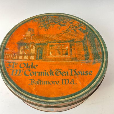 Vintage 1936 Ye Olde McCormick Tea House Baltimore Tin