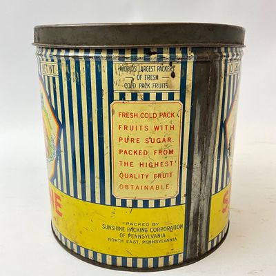 Vintage Sunshine Brand Fruit Tin & Tung Gee Co. Tea Tin - Set of 2