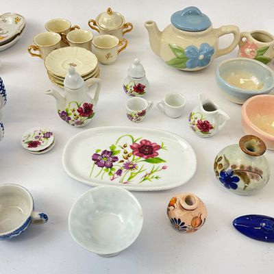 Vintage Miniature Tea Set & Ceramic Dish Collection