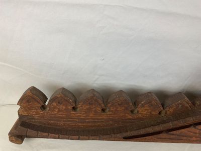 Antique Hand-Carved Oak Architectural Pediment / Furniture Crown