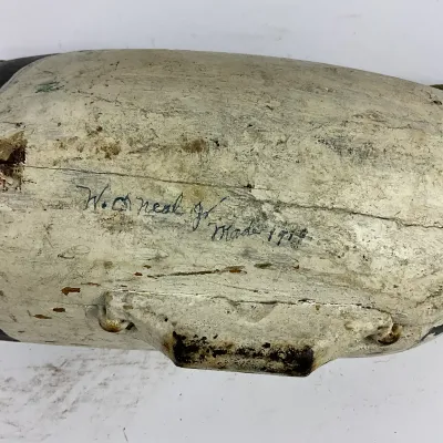 3648 Vintage Canvasback Duck Hunting Decoy – Signed W. O’Neal Jr., 1970