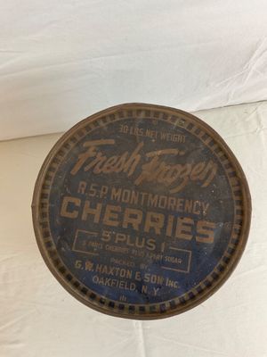 Vintage Blue Boy Fresh Frozen Fruits 30 lb Tin Can
