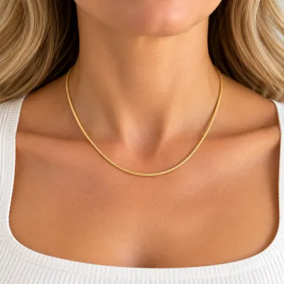 3007 14K Yellow Gold 16" Wheat Chain Necklace – 2.7g