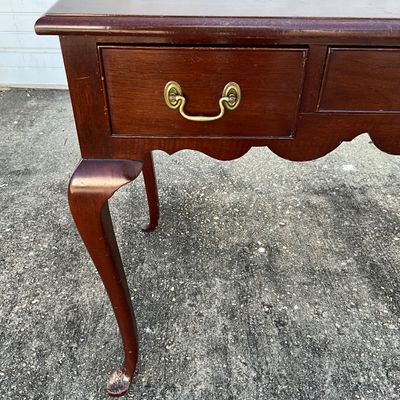3697 Vintage Queen Anne Style Mahogany Writing Desk