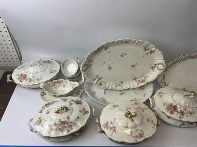 3718 Antique Haviland & Co. Limoges France Porcelain Dinnerware Set