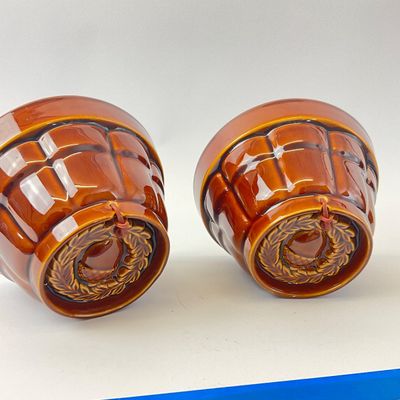 Vintage McCoy Pottery Brown Glaze Pitcher & Acorn Jelly Molds - 3 Piece Set