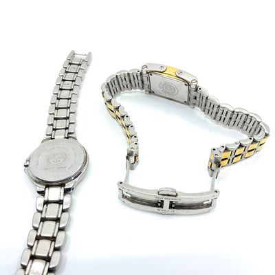 Vintage Seiko SQ 50 & Cyma Two-Tone Wristwatches - Lot of 2