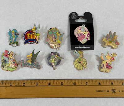 Assorted Disney Tinker Bell Collectible Trading Pins - Lot of 10