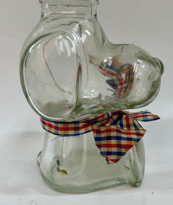 Vintage Clear Glass Snoopy Dog Character Bank