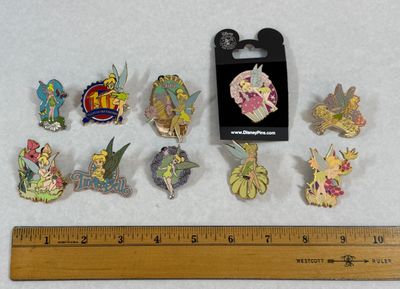 Assorted Disney Tinker Bell Collectible Trading Pins - Lot of 10