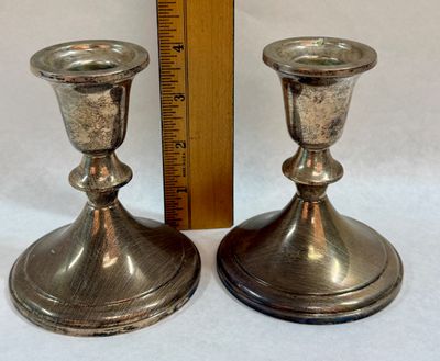 Pair of Towle Sterling Silver Weighted Candlesticks
