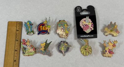 Assorted Disney Tinker Bell Collectible Trading Pins - Lot of 10