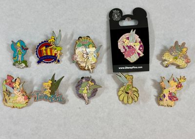 Assorted Disney Tinker Bell Collectible Trading Pins - Lot of 10