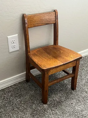 Vintage child's wooden chair.